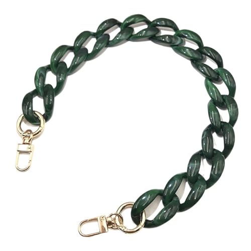 WAJJWI Taschenkette aus Kunstharz, lang, Kunstharz, Taschengurt, Schulterschmuck, Handykette for Damen, 2 Stück Für Umhängetasche Tote(Green,46cm) von WAJJWI