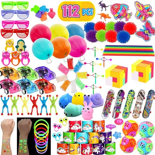 Mitgebsel Kindergeburtstag Mitgebsel Set 112 Stück, Kindergeburtstag Gastgeschenke Mädchen Jungen, Kinder Give Aways, Party Mitgebsel Gastgeschenke Zubehör Deko für Partybeutelfüller von WAKSOX