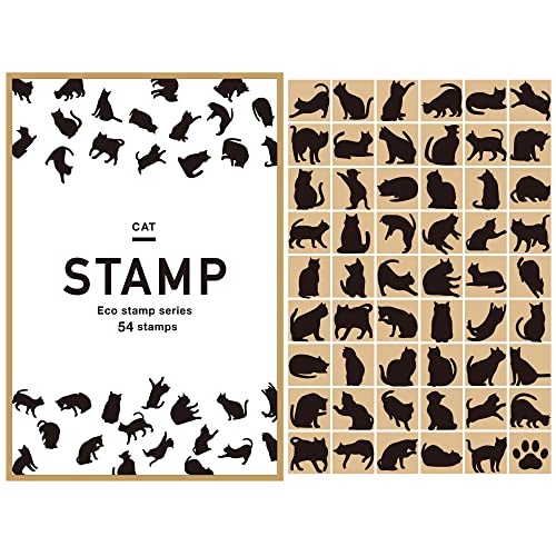 WAKUWAKU 54-teiliges Holzgummi-Stempel-Set mit Katzen-Design, für Bastelarbeiten, Scrapbooking, Malen, Briefe, Tagebuch, Kartenherstellung, Geschenk, hergestellt in Japan, Tokio WAKUWAKU 54-teiliges Holzgummi-Stempel-Set mit Katzen-Design, für Bastelarbeiten, Scrapbooking, Malen, Briefe, Tagebuch, Kartenherstellung, Geschenk, hergestellt in Japan, Tokio von WAKUWAKU