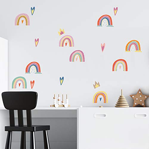 WALPLUS Bunte handgezeichnete Regenbogen, Kinderzimmer Babyzimmer, Kinder, niedliche Kinderzimmer Babygirl, Babyboy, Modern Kinder, Wandaufkleber,Zimmer Dekoration von WALPLUS