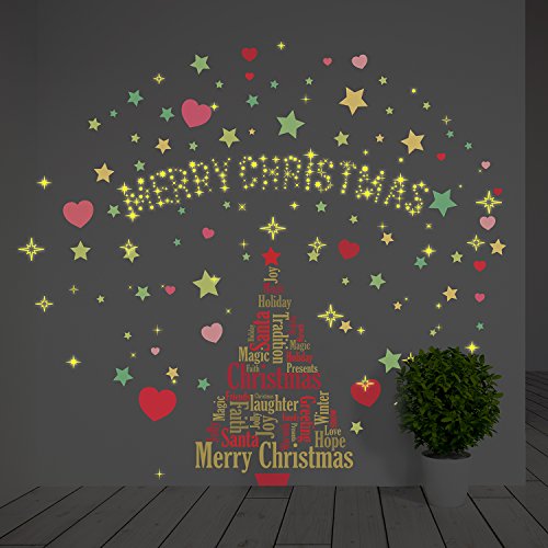 WALPUS Weihnachtsdekorationen Wandaufkleber "Magische Weihnachtsbaumdekorationsset " Wandbilder, Wandsticker, Wohnzimmer, Kinder, Kinderzimmer, Schule, mehrfarbig WALPUS Weihnachtsdekorationen Wandaufkleber "Magische Weihnachtsbaumdekorationsset " Wandbilder, Wandsticker, Wohnzimmer, Kinder, Kinderzimmer, Schule, mehrfarbig von WALPLUS
