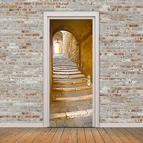 Wallflexi, Steine, Treppe, Heimdekoration, Wandbild, Aufkleber, Wohnzimmer, Kinderzimmer, Restaurant, Hotel, Café, Büro, entfernbar, selbstklebend, Vinyl, Mehrfarbig, 200 x 88 x 0.03 cm Wallflexi, Steine, Treppe, Heimdekoration, Wandbild, Aufkleber, Wohnzimmer, Kinderzimmer, Restaurant, Hotel, Café, Büro, entfernbar, selbstklebend, Vinyl, Mehrfarbig, 200 x 88 x 0.03 cm von WALPLUS