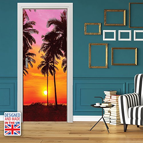 Walplus Tropische Sonnenuntergang Wand Aufkleber, Vinyl Mehrfarbig, 103 X 5.4 X 5.4 CM von WALPLUS