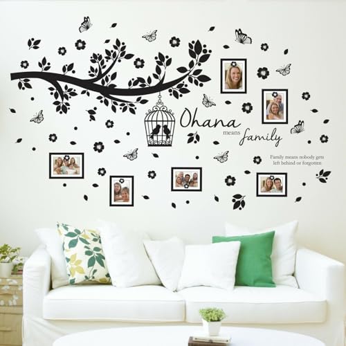 Walplus Wandaufkleber Ohana Familie Baum Wandkunst Wandmalerei Entfernbarer Selbstklebend Aufkleber Kinderzimmer Kindergarten Kinderzimmer Restaurant Café Hotel Büro Wohndeko, Bunt von WALPLUS