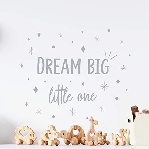 Wandzitat, grau, Wanddekoration, Dream Big Little One, Kinderzimmer, niedliches Babyzimmer, Kinder, Babygirl, Babyboy, Kleinkind, Schlafzimmer, Baby, Kinder, Wandaufkleber, Raumdekoration Wandzitat, grau, Wanddekoration, Dream Big Little One, Kinderzimmer, niedliches Babyzimmer, Kinder, Babygirl, Babyboy, Kleinkind, Schlafzimmer, Baby, Kinder, Wandaufkleber, Raumdekoration von WALPLUS