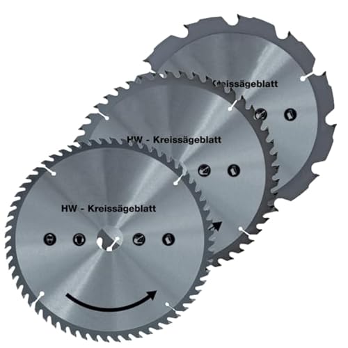 WALTER Hartmetall Sägeblatt-Set 210 mm, Kreissägeblätter, passend für sehr viele Hand- und Tischkreissägen von WALTER