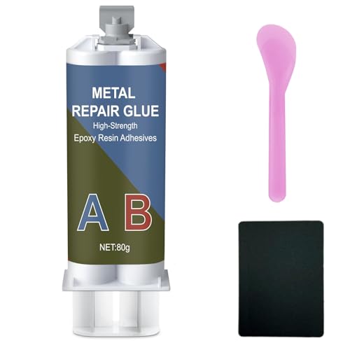 WAN2TLK 80g Metallkleber, 2 Komponenten Epoxidharz Kleber Extra Stark Metallkleber zur Verklebung von Metall, Edelstahl, Holz, Keramik - Flüssigmetall Schweißkleber zum Reparieren, Gusseisen von WAN2TLK