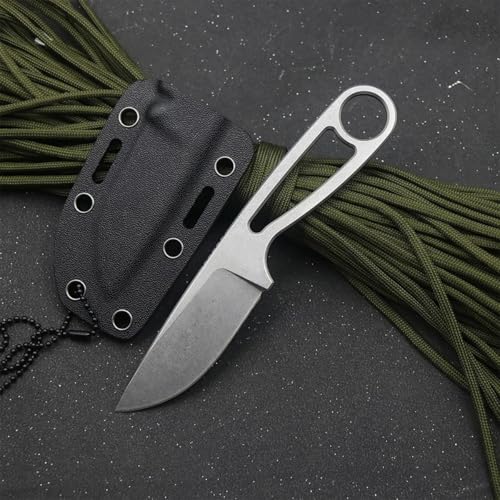 WANAHTON Outdoor Messer Survival Jagdmesser, Tragbares Kleines Camping Messer, Mehrzweckmesser Für Den Täglichen Gebrauch, Silber Messer Mit Kydexscheide (Silber) von WANAHTON