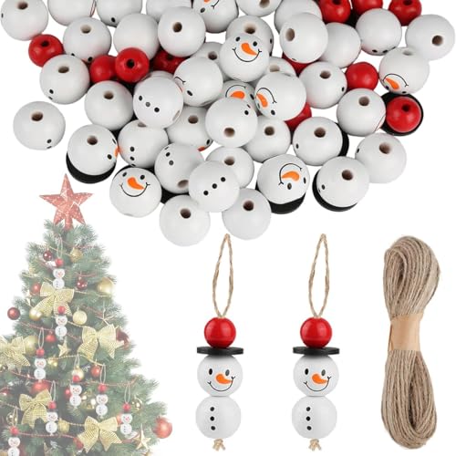 120 Stück Weihnachten Holzperlen mit Gesicht, 30 Set Natur Holz Perlen 20mm Schneemann Bastelset Weihnachtsbasteln für Kinder DIY Basteln, Weihnachtsdeko Winter Dekoration Weihnachts Deko Holzkugeln 120 Stück Weihnachten Holzperlen mit Gesicht, 30 Set Natur Holz Perlen 20mm Schneemann Bastelset Weihnachtsbasteln für Kinder DIY Basteln, Weihnachtsdeko Winter Dekoration Weihnachts Deko Holzkugeln von WANAIR