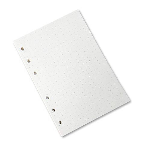 Wanderings 6-Ringordner-Planer-Einsätze - 95 mm x 170 mm, 3,75" x 6,75" - Dicke Gepunktete, 120 gsm Lose Blätter, 6 Löcher, 100 Blätter - 200 Punktraster-Seiten von WANDERINGS