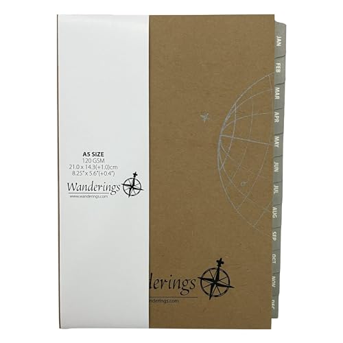 Wanderings A5 Undatierte Wochenkalender-Nachfüllpackungen Für A5 6-Ringbuch, 21x14cm, Elfenbeinfarben, Undatiert, Wöchentliche Cremefarbe, Lose Blätter, Kompatibel Mit Filofax, 6 Löcher, 52 Wochen Mit von WANDERINGS