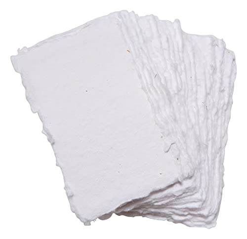 Blankes Papier mit weißem Deckle Edge - 5x7 Zoll, Packung mit 25 - für Aquarell, Schriftsteller, Einladungen von WANDERINGS