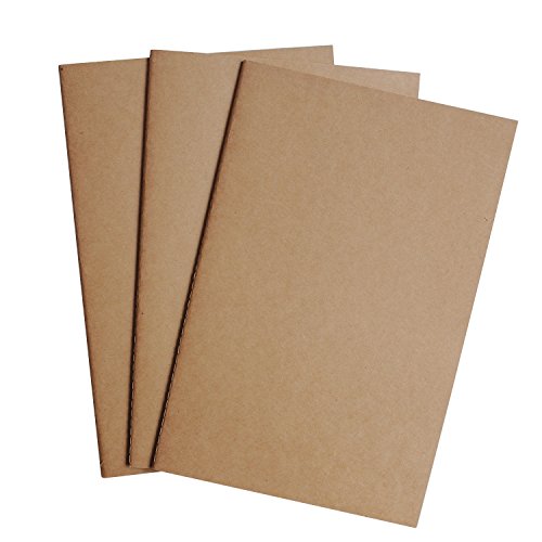 WANDERINGS A5 Gemischte Travelers Notebook Einlage / A5 Tagebuch Nachfüllung,14cm x 21cm, 3 Hefte, 240 Leere, Liniert, Gepunktete Seiten, Travelers Notebook Nachfüllungen Für Tagebücher, Planer von WANDERINGS