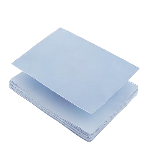 Wanderings A4 handgemachtes blankes blaues Büttenpapier - 150 gsm – 21x30 cm – 50er-Packung – Baumwollblätter für Aquarell/Mischtechnik Schreibwaren Wanderings A4 handgemachtes blankes blaues Büttenpapier - 150 gsm – 21x30 cm – 50er-Packung – Baumwollblätter für Aquarell/Mischtechnik Schreibwaren von WANDERINGS