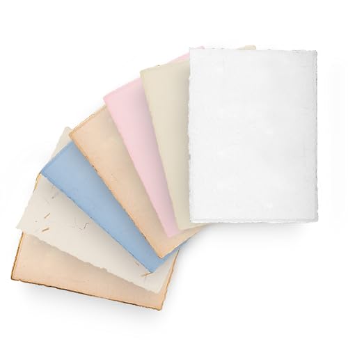 Wanderings A5 Handmade Paper Sample Kit – Deckle Edge & Straight Edge – 150gsm, 300gsm & 500gsm – Beinhaltet Handmade Umschläge von WANDERINGS