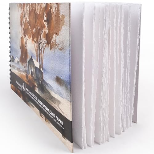 Wanderings Herausnehmbares Aquarelljournal – 9x12'' / 23x30,5 cm – Premium Kunstjournal Mit Handgeschöpftem Büttenpapier Und 350 GSM Kaltgepresstem Papier Für Scrapbook, Aquarellalbum, Skizzenbuch Wanderings Herausnehmbares Aquarelljournal – 9x12'' / 23x30,5 cm – Premium Kunstjournal Mit Handgeschöpftem Büttenpapier Und 350 GSM Kaltgepresstem Papier Für Scrapbook, Aquarellalbum, Skizzenbuch von WANDERINGS