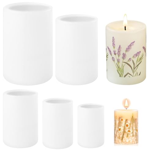 WANDGU 5 Stück Kerzen Gießform: DIY Silikonform, Zylinderförmig Kerzenform, Kerzenform Silikon Rund, Zylinder Harzgussform für Kerzenherstellung,Handgefertigte Seife,Handwerk Ornamente von WANDGU