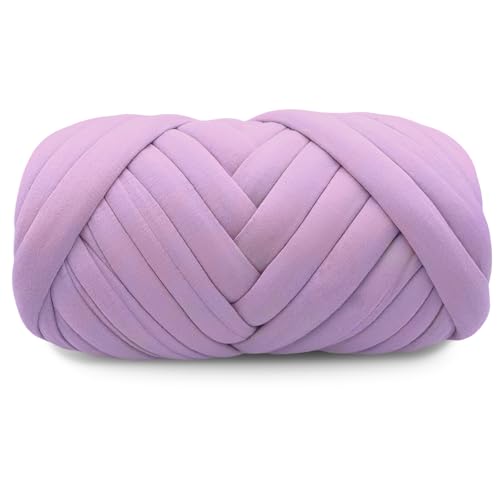 WANDGU 500g Bulky Armstricken Wolle: Dicke Wolle Sperrige Handstrickgarn, Häkel Wolle Chunky Yarn, Roving Garn zum Handstricken Häkeln für Taschen, Decken, Körbe, Haustiernester, DIY (Lila) von WANDGU