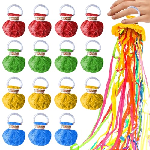 WANDGU Hand Werfen Streamer: 15 Stück Wurf Luftschlangen, Bombe Luftschlangen, Bunte Hand Konfetti, Konfetti-Kanone Girlanden für Geburtstag, Hochzeiten, Weihnachten, Neujahr, Abschlussfeier von WANDGU