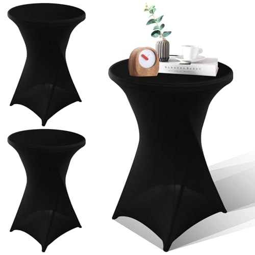 WANDGU Stretch Stehtisch Husse: 3 Stück Schwarz Stehtischhusse 80 * 110cm, Spandex Stretch Tischdecke für Bistrotisch, Stehtischhusse für Stehtische, Verstärkung im Fußbereich WANDGU Stretch Stehtisch Husse: 3 Stück Schwarz Stehtischhusse 80 * 110cm, Spandex Stretch Tischdecke für Bistrotisch, Stehtischhusse für Stehtische, Verstärkung im Fußbereich von WANDGU