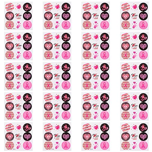 WANDIC 180 runde Aufkleber für Brustkrebs-Bewusstsein, rosa Schleife, Hoffnungsaufkleber, Party-Dekoration, Etikett für Laptop, Wasserflasche, Telefon, Frauen, Hoffnung, Wohltätigkeitsorganisation von WANDIC