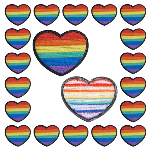 WANDIC 20 Stück LGBT Love Rainbow bestickte Aufnäher, Gay Pride Aufbügler Love is Love, bunt, zum Aufnähen, Applikation, DIY-Zubehör für Jacken, Kleidung, Hüte WANDIC 20 Stück LGBT Love Rainbow bestickte Aufnäher, Gay Pride Aufbügler Love is Love, bunt, zum Aufnähen, Applikation, DIY-Zubehör für Jacken, Kleidung, Hüte von WANDIC