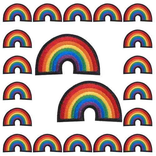 WANDIC 20 Stück LGBT Regenbogen bestickte Flicken zum Aufbügeln, Motiv: Gay Pride, Love is Love, bunt, Aufnäher, Applikation, DIY-Zubehör für Jacken, Kleidung, Hüte WANDIC 20 Stück LGBT Regenbogen bestickte Flicken zum Aufbügeln, Motiv: Gay Pride, Love is Love, bunt, Aufnäher, Applikation, DIY-Zubehör für Jacken, Kleidung, Hüte von WANDIC