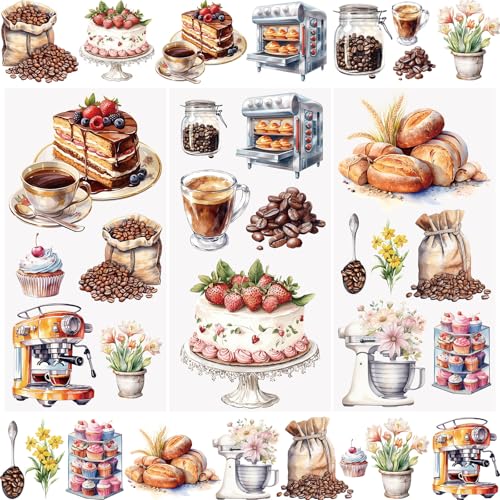 WANDIC 3 Bogen Rub on Transfer Stickers, Vintage Möbel Aufkleber Wand mit Brotdessert Muster, Wasserdicht, Handarbeiten, Journal, DIY Kunsthandwerk, Dekor für Fotoalbum und Scrapbook, 15 x 30 cm WANDIC 3 Bogen Rub on Transfer Stickers, Vintage Möbel Aufkleber Wand mit Brotdessert Muster, Wasserdicht, Handarbeiten, Journal, DIY Kunsthandwerk, Dekor für Fotoalbum und Scrapbook, 15 x 30 cm von WANDIC