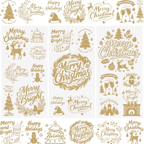 WANDIC 3 Bögen "Merry Christmas" Aufkleber zum Aufreiben, Junk Journals, goldene Wörter, Aufkleber, Möbel, Handwerk, Dekorationen für DIY, Scrapbooking, 15 x 30 cm WANDIC 3 Bögen "Merry Christmas" Aufkleber zum Aufreiben, Junk Journals, goldene Wörter, Aufkleber, Möbel, Handwerk, Dekorationen für DIY, Scrapbooking, 15 x 30 cm von WANDIC