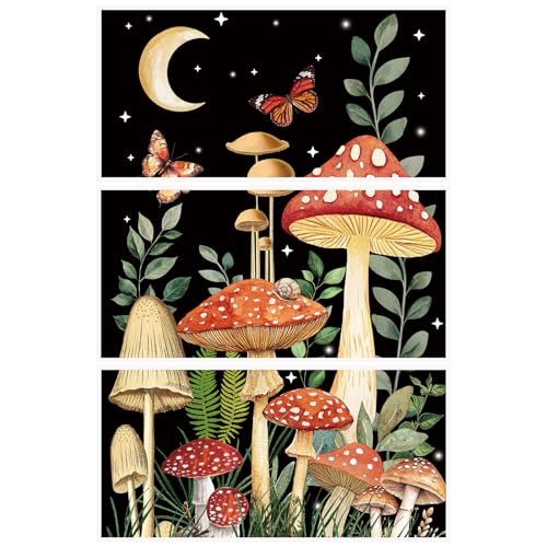 WANDIC 3 Bögen Vintage-Aufkleber zum Aufreiben, roter Pilz, Schmetterling, Möbelaufkleber, Transferaufkleber für Holz, Papier, Sammelalben, 15 x 30 cm WANDIC 3 Bögen Vintage-Aufkleber zum Aufreiben, roter Pilz, Schmetterling, Möbelaufkleber, Transferaufkleber für Holz, Papier, Sammelalben, 15 x 30 cm von WANDIC