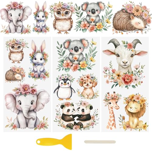 WANDIC 3 x UV-Aufkleber mit Tiermotiven, 3D-Aufkleber, wasserdicht, für Raumdekoration, Scrapbooking, Tassen, 15 x 30 cm von WANDIC