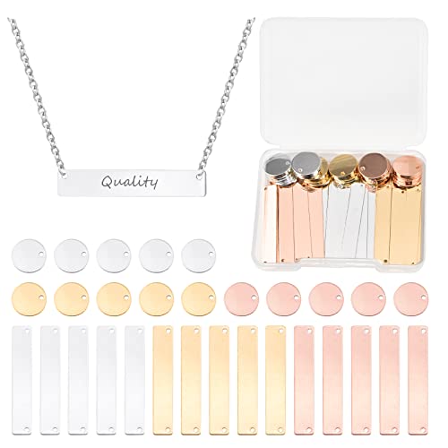 WANDIC 30 Stück Metallanhänger zum Stempeln blanko Anhänger für Bar Charm rechteckig rund Namensschild horizontale Messinganhänger für Schmuckherstellung DIY Handwerk WANDIC 30 Stück Metallanhänger zum Stempeln blanko Anhänger für Bar Charm rechteckig rund Namensschild horizontale Messinganhänger für Schmuckherstellung DIY Handwerk von WANDIC