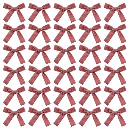 WANDIC 30 rosa Schleifen für Weihnachtsbaum, Weihnachtsschleifen, Dekorationen, Samtschleifen, kleine Ornamente für Geschenke, Verpackung, Kränze, Hochzeiten, Innendekoration WANDIC 30 rosa Schleifen für Weihnachtsbaum, Weihnachtsschleifen, Dekorationen, Samtschleifen, kleine Ornamente für Geschenke, Verpackung, Kränze, Hochzeiten, Innendekoration von WANDIC