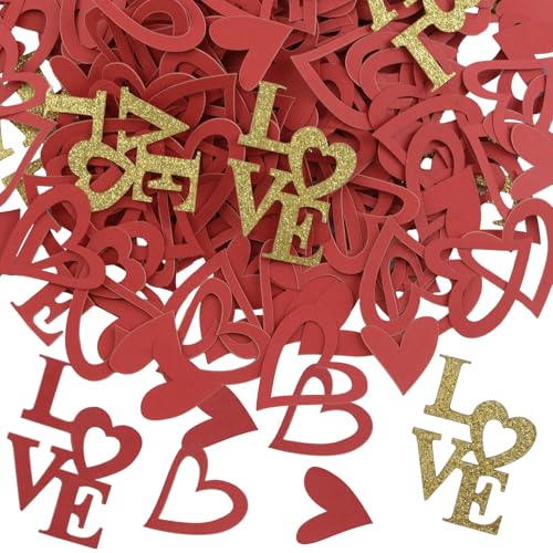 WANDIC 400 Stück Valentinstag Konfetti Alphabet Liebe Konfetti Glitzer Hochzeit Konfetti Rot Gold Tischkonfetti für Verlobungsparty Dekorationen Supplies WANDIC 400 Stück Valentinstag Konfetti Alphabet Liebe Konfetti Glitzer Hochzeit Konfetti Rot Gold Tischkonfetti für Verlobungsparty Dekorationen Supplies von WANDIC