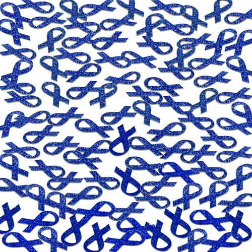 WANDIC 400 Stück blaues Bandförmiges Wurfkonfetti, Glitzerpapier-Konfetti für blaues Band, Dickdarm, Prostatakrebs, rektales Krebsbewusstsein von WANDIC