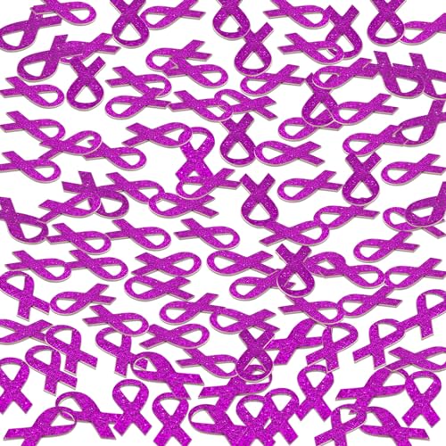 WANDIC 400 Stück violettes Bandförmiges Wurfkonfetti, Glitzerpapier-Konfetti für violettes Band, häusliche Gewalt, Lupus, Alzheimer, Bauchspeicheldrüsenkrebs, Bewusstsein von WANDIC
