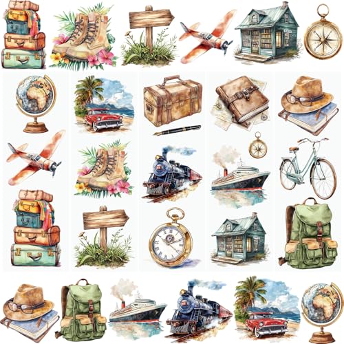 WANDIC 5 Bogen Rub on Transfer Stickers, Blaue Vintage Aufkleber Wand mit Sommerreisen Muster, Wasserdicht, Handarbeiten, Möbel, DIY Kunsthandwerk, Dekorieren für Fotoalbum und Scrapbook, 10 x 30 cm WANDIC 5 Bogen Rub on Transfer Stickers, Blaue Vintage Aufkleber Wand mit Sommerreisen Muster, Wasserdicht, Handarbeiten, Möbel, DIY Kunsthandwerk, Dekorieren für Fotoalbum und Scrapbook, 10 x 30 cm von WANDIC
