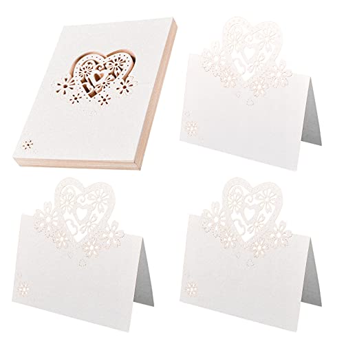 WANDIC 50 Stück weiße Herz-Tischkarten, hohl, herzförmig, Tischnummernkarte, Hochzeit, Name, Tischkarte, Sitzkarte für Hochzeit, Party, Valentinstag, Party WANDIC 50 Stück weiße Herz-Tischkarten, hohl, herzförmig, Tischnummernkarte, Hochzeit, Name, Tischkarte, Sitzkarte für Hochzeit, Party, Valentinstag, Party von WANDIC