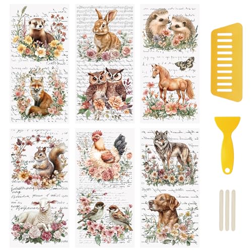 WANDIC 6 Bögen zum Aufreiben, Retro-Transfer-Aufkleber, personalisierbar, Pferde, Kaninchen, DIY, Reiben, Aufkleber, wasserdichte Aufkleber zum Basteln, 15 x 30 cm WANDIC 6 Bögen zum Aufreiben, Retro-Transfer-Aufkleber, personalisierbar, Pferde, Kaninchen, DIY, Reiben, Aufkleber, wasserdichte Aufkleber zum Basteln, 15 x 30 cm von WANDIC