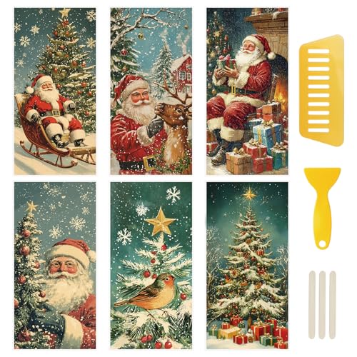 WANDIC 6 Bogen Weihnachtsaufkleber Groß, Personen Sticker Weihnachten, Möbel Aufkleber, Wasserdicht, Rub on Sticker Weihnachten Dekor für Junk Journal und Scrapbook, 15 x 30 cm WANDIC 6 Bogen Weihnachtsaufkleber Groß, Personen Sticker Weihnachten, Möbel Aufkleber, Wasserdicht, Rub on Sticker Weihnachten Dekor für Junk Journal und Scrapbook, 15 x 30 cm von WANDIC