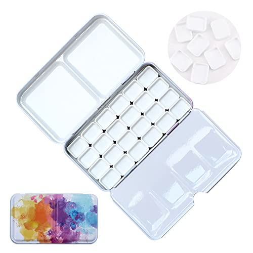 WANDIC Aquarell-Farbkoffer, bunt, leer, Aquarell-Zinn-Palette, Farbkasten mit 24 Stück, 1 ml, für Künstler, Studenten, Aquarell-Reiseetui WANDIC Aquarell-Farbkoffer, bunt, leer, Aquarell-Zinn-Palette, Farbkasten mit 24 Stück, 1 ml, für Künstler, Studenten, Aquarell-Reiseetui von WANDIC