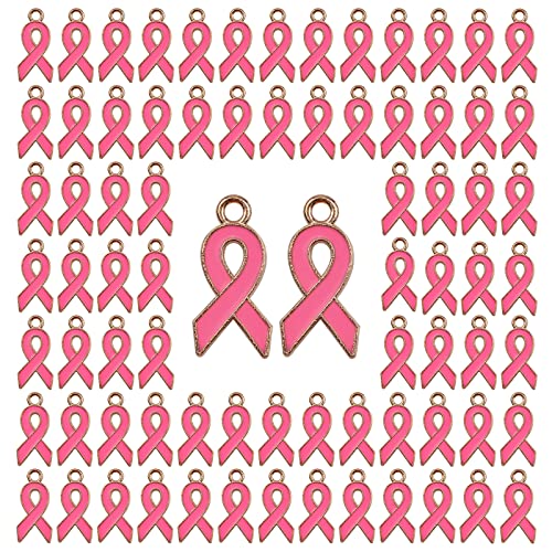 WANDIC Band-Anhänger, häusliche Gewalt, Lupus, Alzheimer, Bauchspeicheldrüsenkrebs-Bewusstsein, Legierung, Bewusstseinsband, Charms für Schmuckherstellung, Rosa Rot, 100 Stück WANDIC Band-Anhänger, häusliche Gewalt, Lupus, Alzheimer, Bauchspeicheldrüsenkrebs-Bewusstsein, Legierung, Bewusstseinsband, Charms für Schmuckherstellung, Rosa Rot, 100 Stück von WANDIC