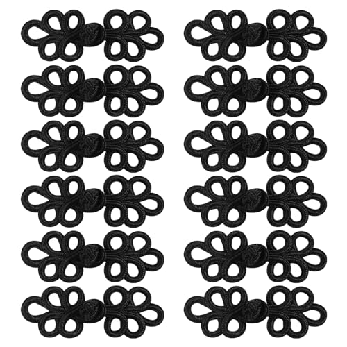 WANDIC Cheongsam Verschlüsse, 12 Paar Chinesische Knoten Frosch Knöpfe Verschluss Nähen Verschlüsse für DIY Nähen Pullover Schal Kostüme Outfit Dekoration, Schwarz WANDIC Cheongsam Verschlüsse, 12 Paar Chinesische Knoten Frosch Knöpfe Verschluss Nähen Verschlüsse für DIY Nähen Pullover Schal Kostüme Outfit Dekoration, Schwarz von WANDIC