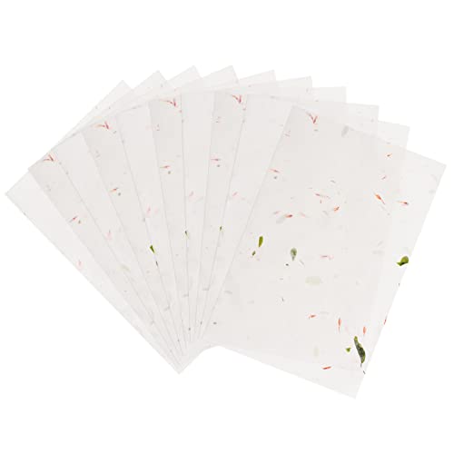 WANDIC Chinesisches Xuan-Papier, 100 Blatt handgefertigtes weißes Deckle-Randpapier mit echten Blütenblättern Pflanzentinte Schreiben Sumi-Papier Brief für Schule Büro WANDIC Chinesisches Xuan-Papier, 100 Blatt handgefertigtes weißes Deckle-Randpapier mit echten Blütenblättern Pflanzentinte Schreiben Sumi-Papier Brief für Schule Büro von WANDIC