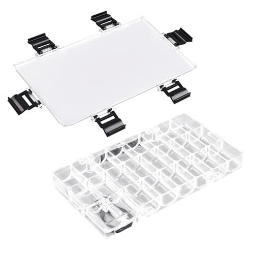 WANDIC Farbpalettenbox, 24 Mulden, transparent, leer, luftdichter Farbbehälter, auslaufsicher, für Aquarellfarben, Gouache, Ölgemälde, Acryl WANDIC Farbpalettenbox, 24 Mulden, transparent, leer, luftdichter Farbbehälter, auslaufsicher, für Aquarellfarben, Gouache, Ölgemälde, Acryl von WANDIC