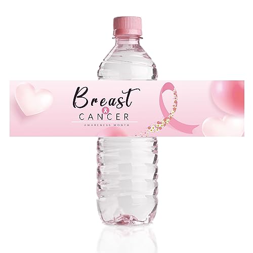 WANDIC Flaschenetiketten für Trinkflaschen, 20,7 x 5 cm, rosa Schleife, Flaschenverpackung, Aufkleber für Brustkrebs-Bewusstsein, Flaschenverpackung, Aufkleber für Party-Dekoration, 50 Stück WANDIC Flaschenetiketten für Trinkflaschen, 20,7 x 5 cm, rosa Schleife, Flaschenverpackung, Aufkleber für Brustkrebs-Bewusstsein, Flaschenverpackung, Aufkleber für Party-Dekoration, 50 Stück von WANDIC