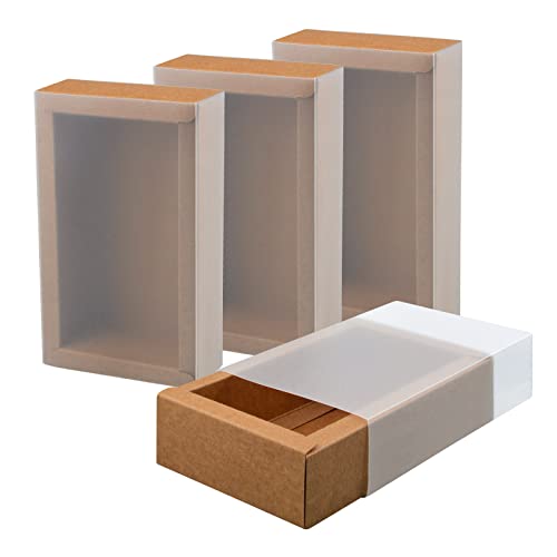 WANDIC Kraftpapier-Schachteln, rechteckig, mit transparenten PVC-Fenstern, Braun, Geschenkboxen für Hochzeit, Geschenk, Geburtstag, Schmuck, 12 Stück WANDIC Kraftpapier-Schachteln, rechteckig, mit transparenten PVC-Fenstern, Braun, Geschenkboxen für Hochzeit, Geschenk, Geburtstag, Schmuck, 12 Stück von WANDIC