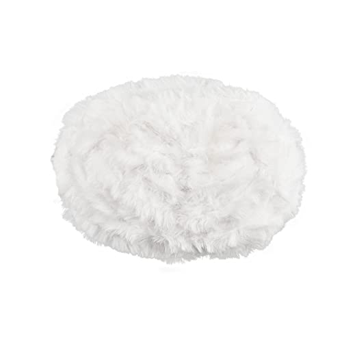 WANDIC Kunstfell-Garn, 1 Rolle, weißes Polyester, Flauschiges Fell, weiches handgefertigtes Häkelgarn zum Stricken von Puppen, Pullovern, Schals, Taschen, Mützen, Kleidung und Schuhen von WANDIC