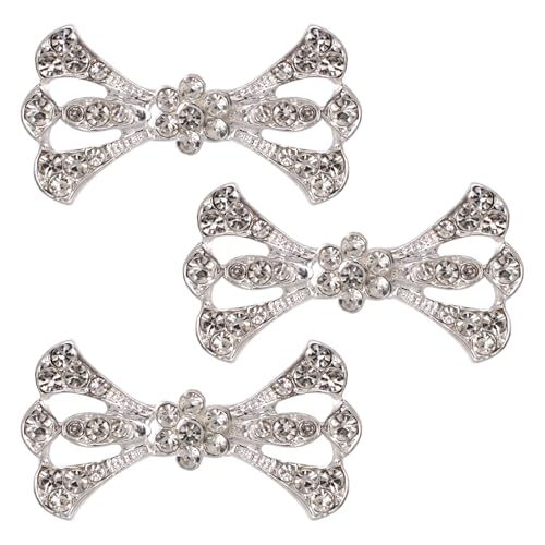 WANDIC Metallschleife Umhang Verschluss 3 Paar Cardigan Clips Kragen Verschluss Kleid Hemd Brosche Clips Pullover Schal Verschluss für Party Hochzeit Arbeitskleidung von WANDIC
