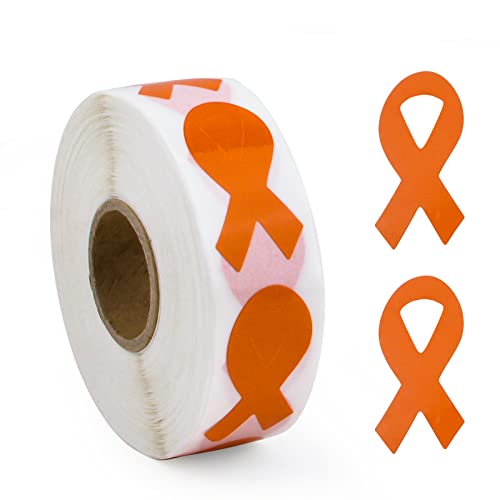 WANDIC Orange Band-Aufkleber, 500 Stück Orange Ribbon Awareness Stickers Etikettenrolle Orange Leukämie Violence Awareness Ribbon Paketversiegelung Für Event-Geschenk-Brieftaschen WANDIC Orange Band-Aufkleber, 500 Stück Orange Ribbon Awareness Stickers Etikettenrolle Orange Leukämie Violence Awareness Ribbon Paketversiegelung Für Event-Geschenk-Brieftaschen von WANDIC